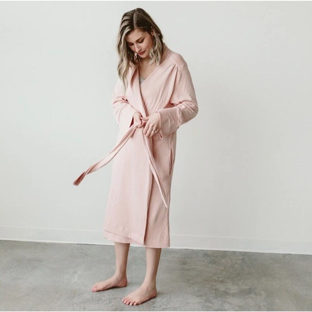 Goumi Mom Robe Size XL/XXL Viscose Bamboo Organic Cotton Oversized Blush‎ Rose - Picture 4 of 11